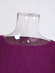 Elegant Plum Asymmetric Pleated Gown