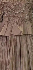 Olive Green Textured Peplum Top