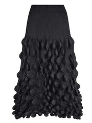 Elegant Pleated Bubble‑Hem Midi Skirt
