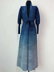 Ombre Knit Wrap Maxi Dress