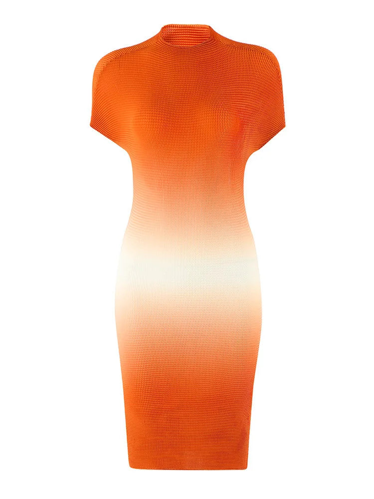 Orange Ombre Bodycon Midi Dress