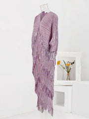 Shimmering Mauve Layered Fringe Dress