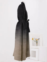 Ombre Knit Wrap Maxi Dress
