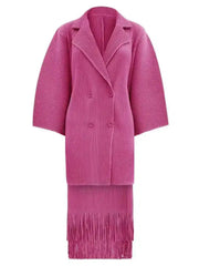 Magenta Pleated Blazer Dress