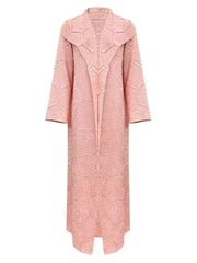 Elegant Textured Maxi Coatdress