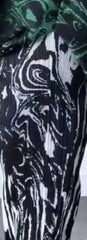 Zebra Print Contrast Pleated Batwing Maxi Dress