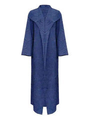 Elegant Textured Maxi Coatdress