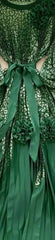 Emerald Metallic Pleated Midi Dress
