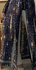 Vintage Indigo Porcelain Print Maxi Coat Dress