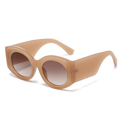 Fashion Forward Bi-Color Oval Sunglasses