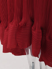 Elegant Pleated High-Low Dress