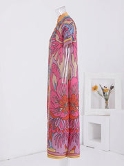Vibrant Abstract Floral Print Dress
