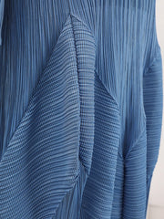 Modern Blue Pleated Midi Dress