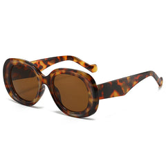 Chic Bright Orange Oval Sunglasses