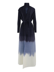 Ombre Midnight Belted Pleated Maxi Dress