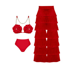 Unique Three-Dimensional Floral Swimsuit