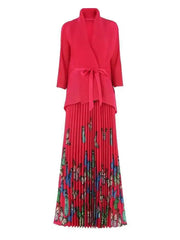 Colorful Butterfly Print and Waist Tie Dress