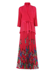 Colorful Butterfly Print and Waist Tie Dress