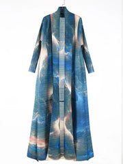 Geometric Mosaic Belted Maxi Dress