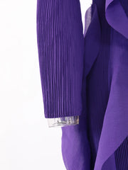 Royal Purple Sculpted Ruffle Pleated Dress