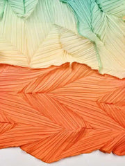 Tropical Ombre Pleated Mid-length Cardigan