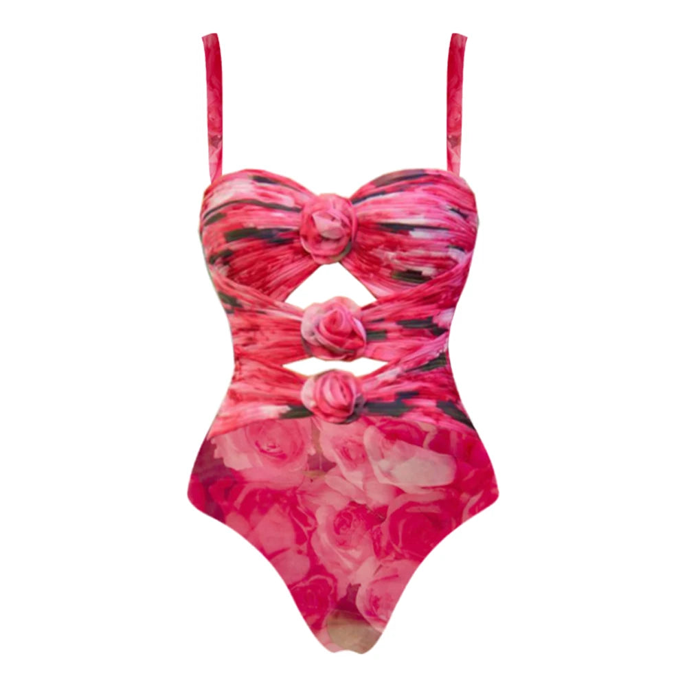 Emerald Tide Starfish Swimsuit with High-Slit Maxi