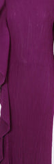 Elegant Plum Asymmetric Pleated Gown