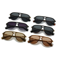 Shauna Retro Double Bridge Aviator Sunglasses