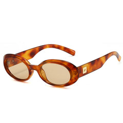 Chic Tortoise Pattern Oval Sunglasses