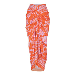 Vibrant Orange One-Shoulder Ruffle Swimsuit