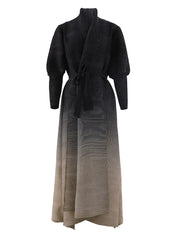 Ombre Knit Wrap Maxi Dress
