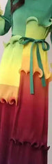 Ombre Sunset Ruffle Pleated Dress