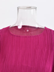 Magenta Pleated Maxi Dress