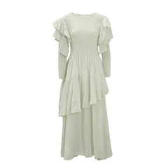 Soft Sage Green Ruffle Tiered Maxi Dress