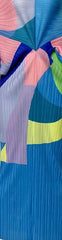Pastel Geometry Pleated Batwing Maxi Dress