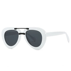 Chic Sculptural Aviator Sunglasses