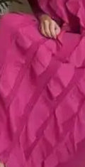 Royal Purple Sculpted Ruffle Pleated Dress