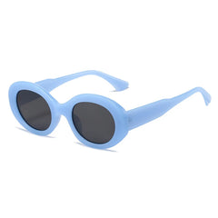 Chic Pastel Blue Oval Sunglasses