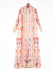 Geometric Mosaic Belted Maxi Dress