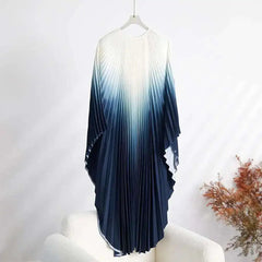 Elegant Olive Ombre Pleated Maxi Dress