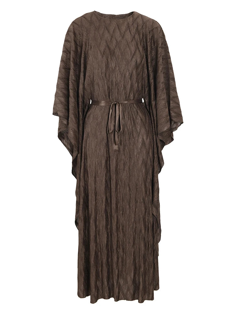 Mocha Textured Kaftan Dress