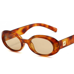 Chic Tortoise Pattern Oval Sunglasses