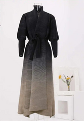 Ombre Knit Wrap Maxi Dress
