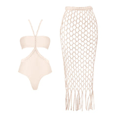 Ivory Braided Cutout One-Piece Swimsuit
