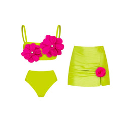 Unique Three-Dimensional Floral Swimsuit