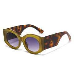 Fashion Forward Bi-Color Oval Sunglasses