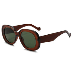Chic Bright Orange Oval Sunglasses