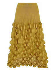Elegant Pleated Bubble‑Hem Midi Skirt