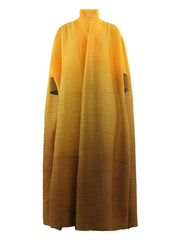 Golden Sunset Ombre Pleated Maxi Kaftan Dress
