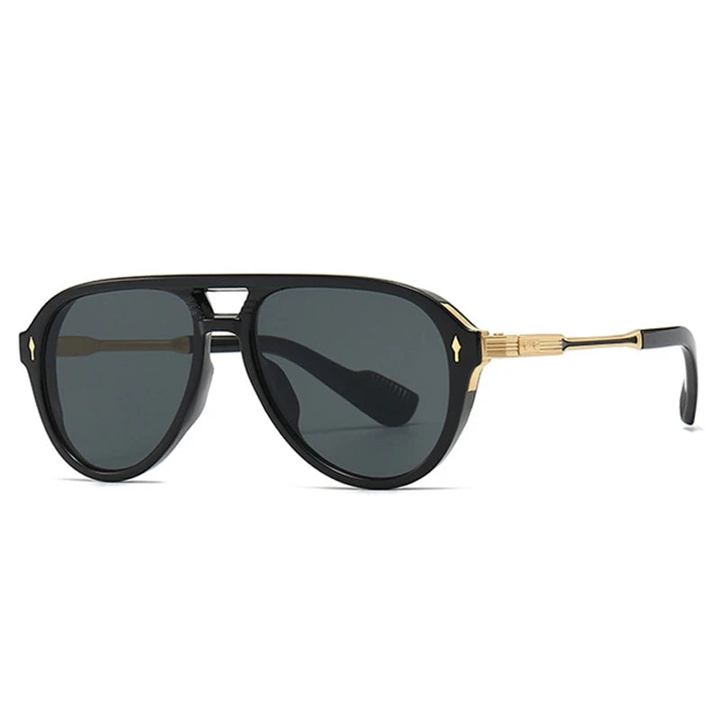 Shauna Retro Double Bridge Aviator Sunglasses
